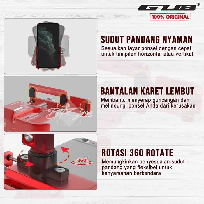(Good) Paket GUB P30 Phone Holder + Breket Spion GUB MD-236