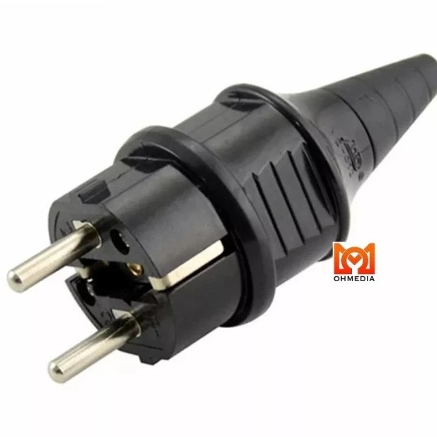 (Good) COLOKAN LISTRIK / STEKER KARET WATERPROOF MALE - FEMALE 1 SET