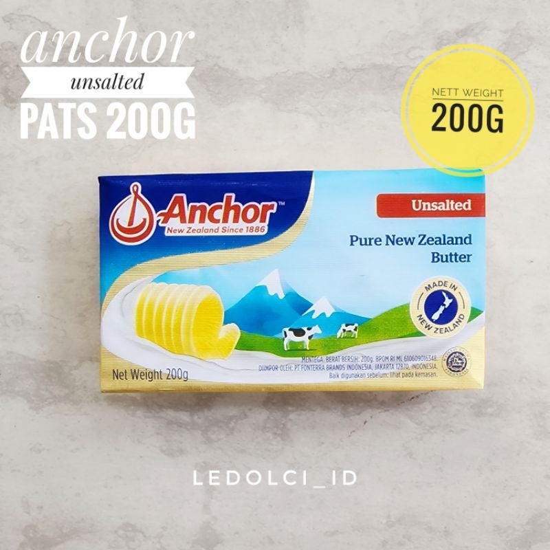 

MURAH! BUTTER ANCHOR UNSALTED 200 GRAM MENTEGA TAWAR ANCHOR 200 GRAM