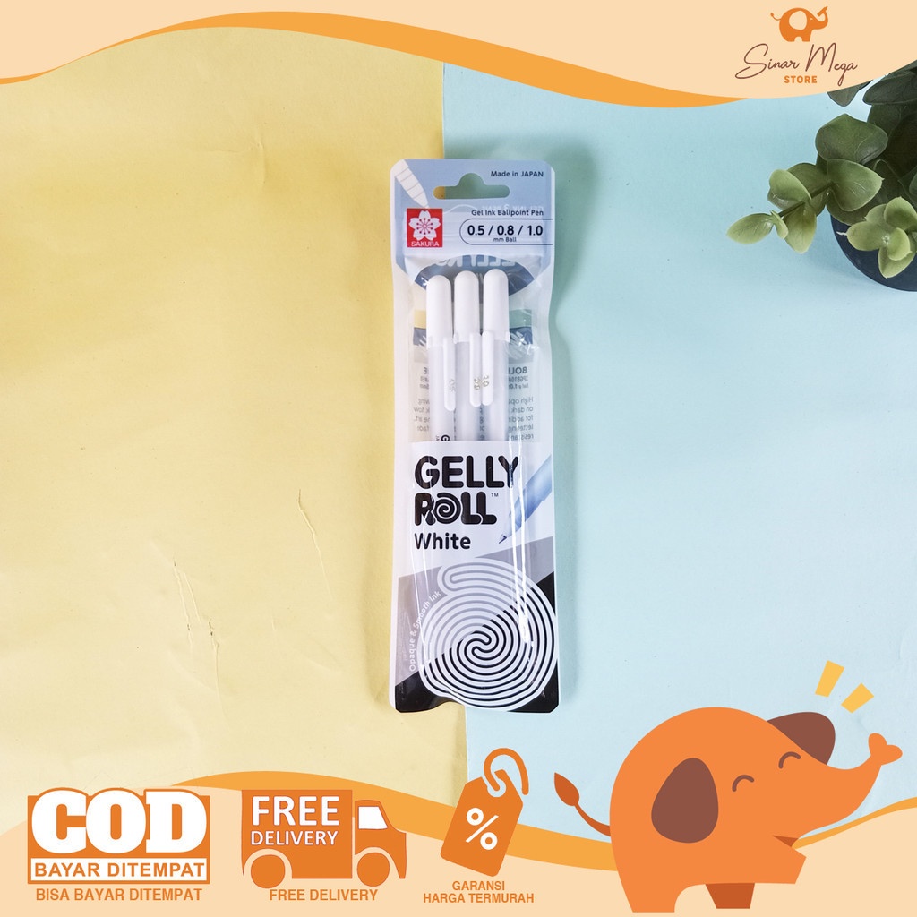 

Sakura Gelly Roll Ink Pen White SET 3 / Pulpen Putih Set