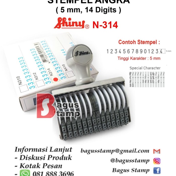 

STEMPEL MANUAL ANGKA 14 DIGIT 5MM 5 MM SHINY N 314 / N-314
