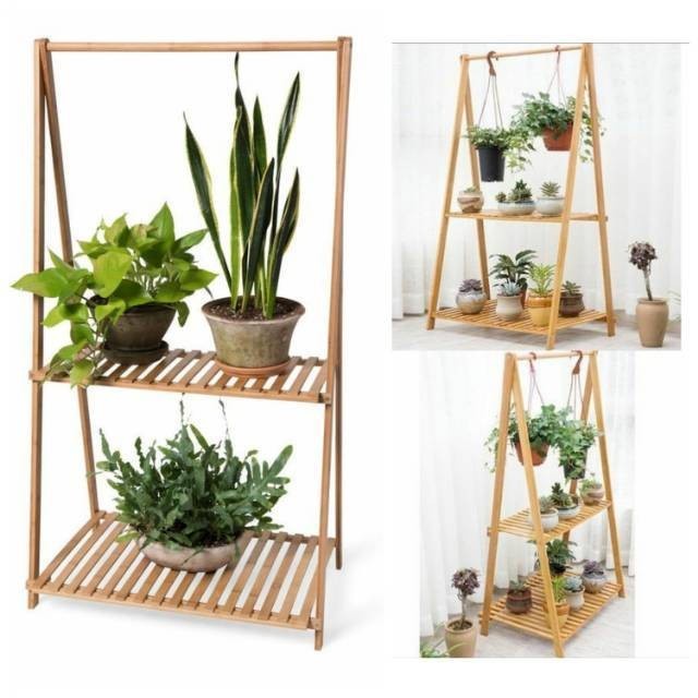 Rak gantungan baju - rak display kayu - standing hanger