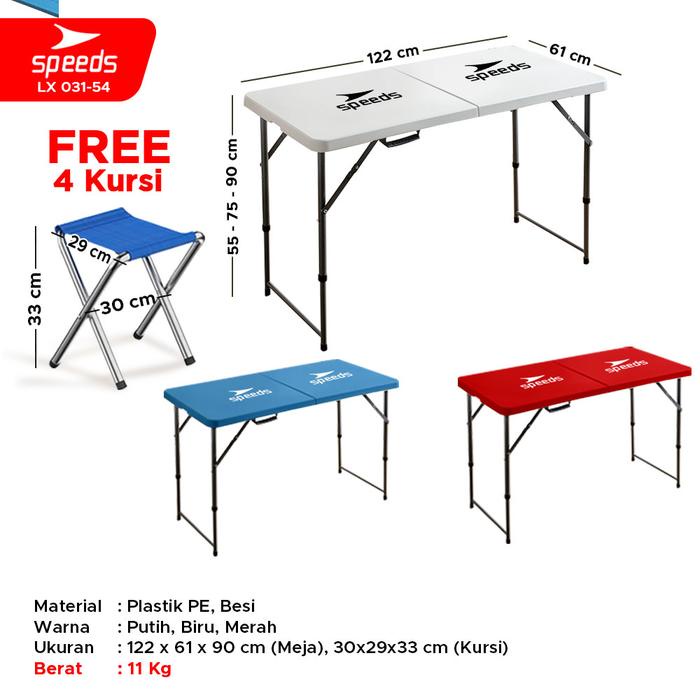 SPEEDS Meja Lipat Meja Rumah an Lipat Panjang Camping Kursi Outdoor Laptop Makan Belajar Portable