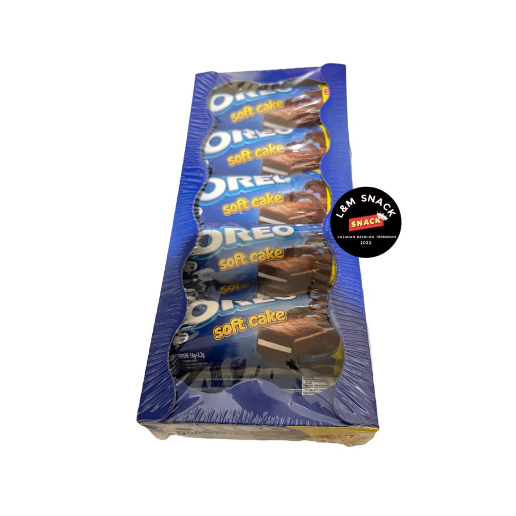 

HJ Oreo Soft Cake Bolu Cokelat 1 Box Isi 12 pcs @16+3.2gr