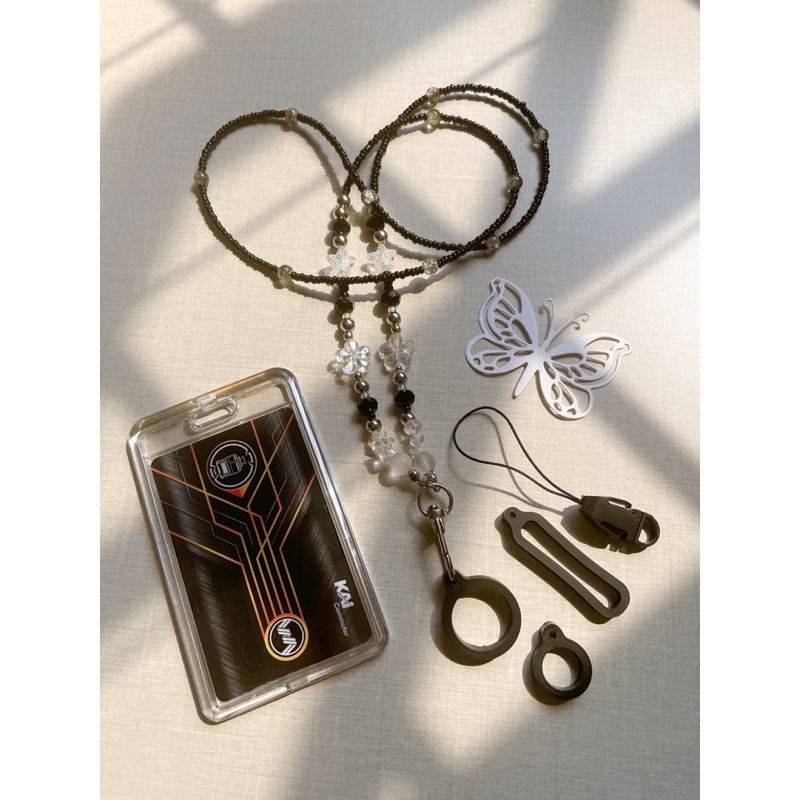Ready Card Lanyard Id Card Strap Kalung Name Tag Pods Manik Beads Lanyard Pods ~ Card Holder Tali