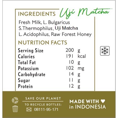 

Hao Greek Yogurt UJI MATCHA (Live Active Probiotics Yoghurt)