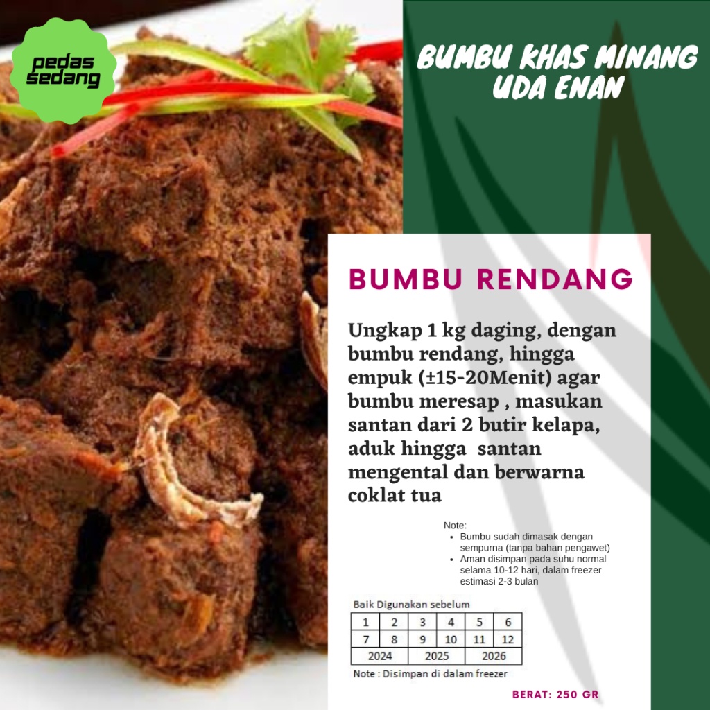 

BUMBU MASAK RENDANG ASLI PADANG 250g
