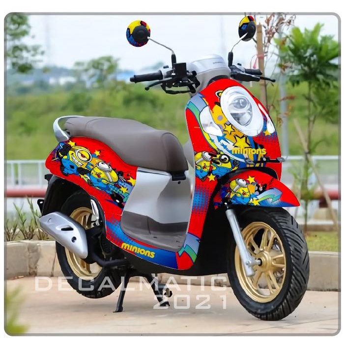 ready stok decal full body stiker motor honda scoopy 2021 2022 - minion original