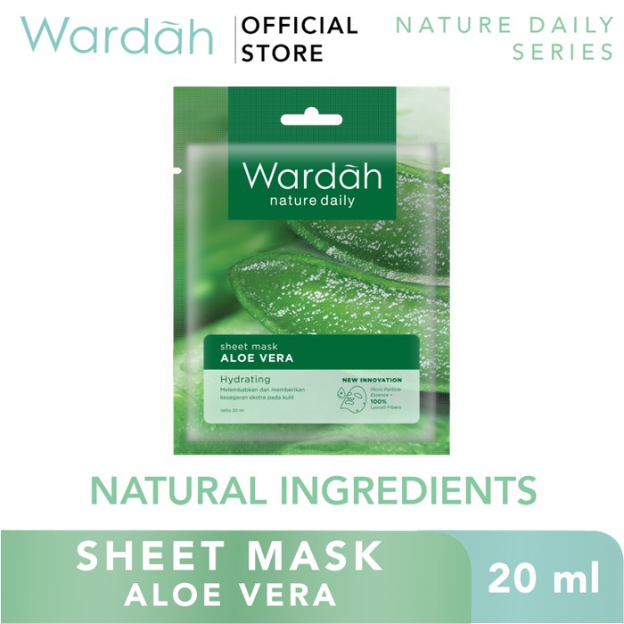Wardah SuperSerum Mask 20 ml -Sheet Mask dengan 10x Concentrated Serum - Aloe Vera