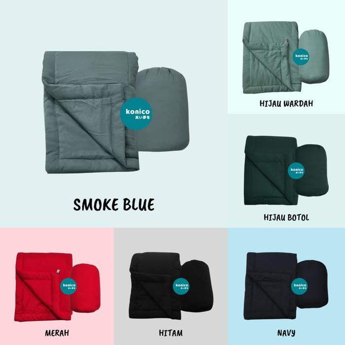 KONICO Bedcover Tas Single bahan Katun KOREA AESTHETIC ( tanpa Sprei ) Size 140 x 200 TWO TONE POLOS