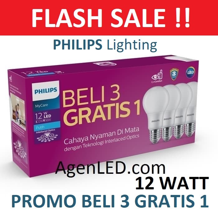 PHILIPS Lampu LED 12W Bohlam 12 w watt PUTIH Bulb philip 12watt MyCare