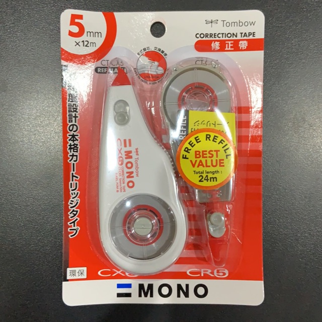 

TOMBOW Mono Correction Tape Cx5Cr5 + Refill Tip Ex Tip-Ex