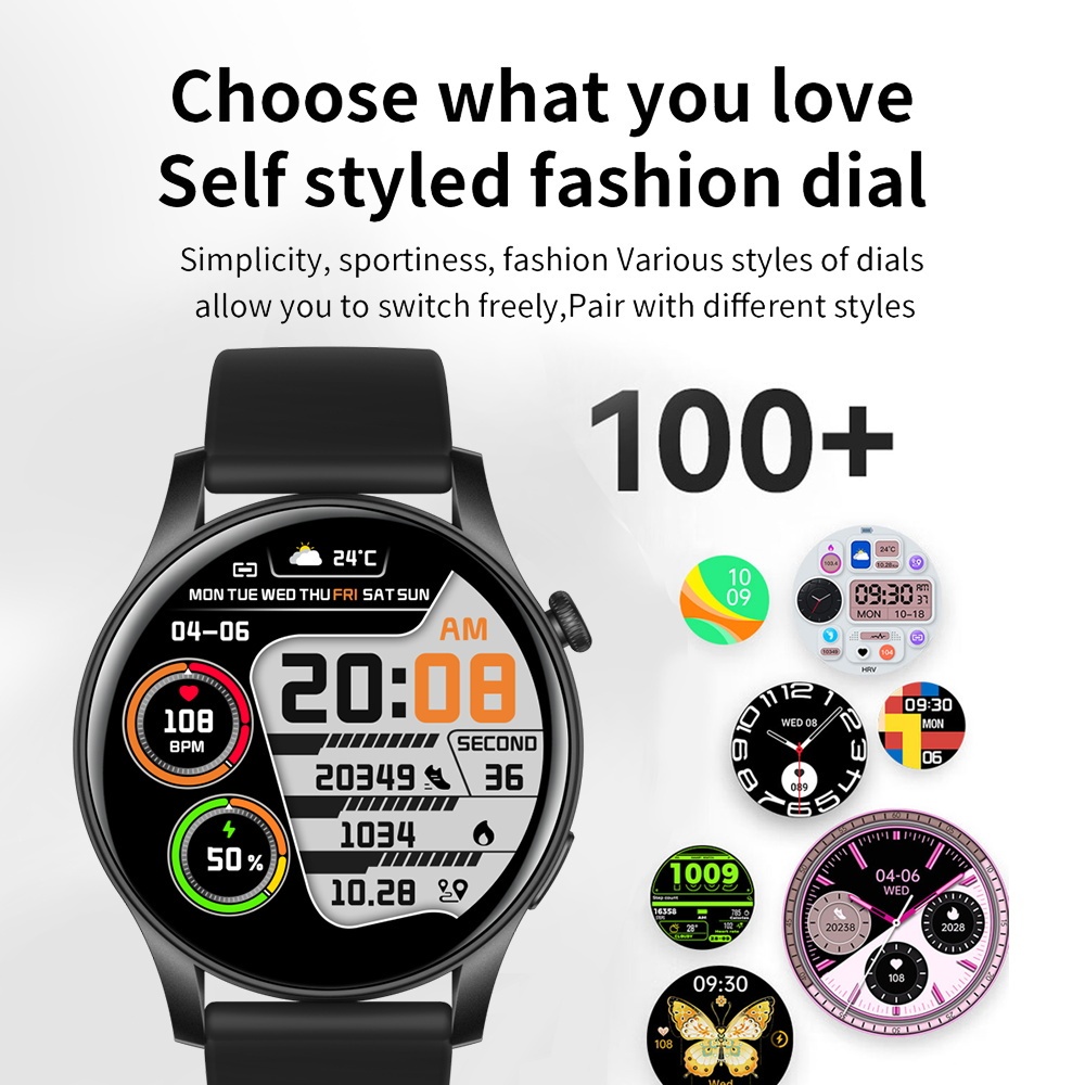 SKMEI Smartwatch Layar AMOLED Jam Tangan Pria Wanita Sport Jam Olahraga Deteksi Tekanan Darah