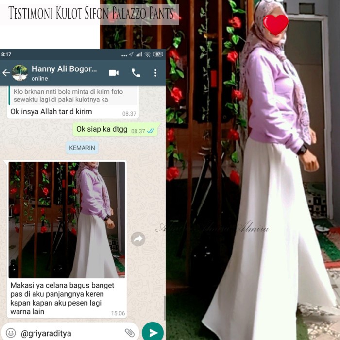 KeCe Celana panjang Kulot Wanita Muslimah Palazzo Sifon Chiffon Ceruty