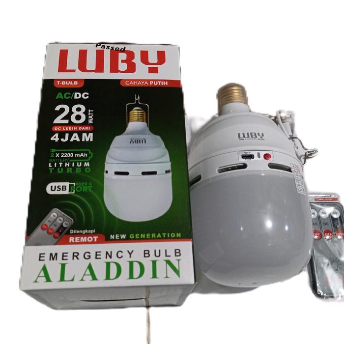 Lampu LED Emergency LUBY Aladdin AC DC 28Watt 28W Baterai Usb