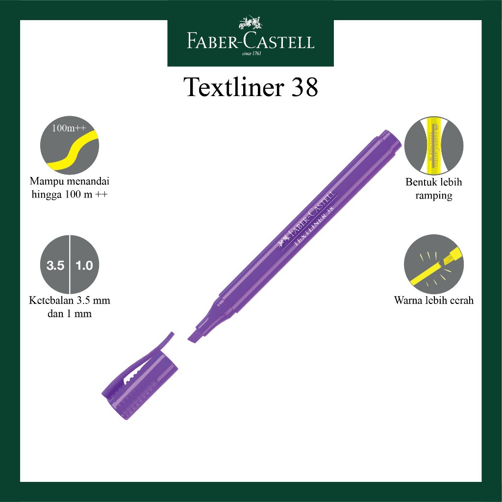 

Paket Textliner 38 Highlighter Faber Castell 6 Warna