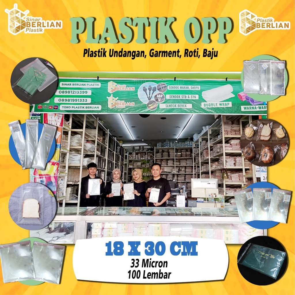 

18 x 30 cm Plastik OPP TEBAL (100 lbr) (lem/seal)