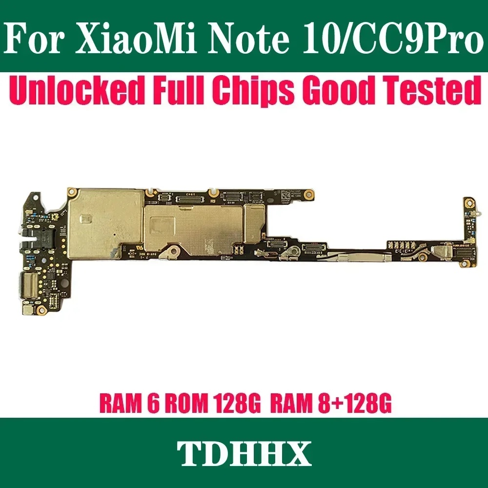 CC Full Tested 100% Original Unlocked for Xiaomi Mi Note 10 Note10 CC9 Pro CC9Pro Motherboard 6G+128