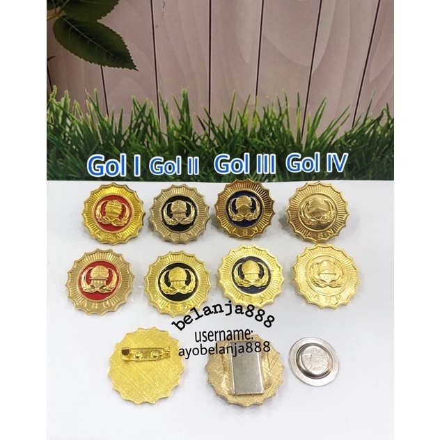 ACCMT- Pin korpri ASN PNS golongan I II III IV magnet peniti satuan