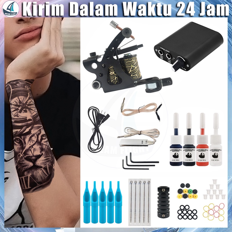 ACCMT- MESIN TARO FULL SET ALAT TATTO TATTOO MACHINE TATTOO KIT BONUS TINTA PENJUAL MESIN LENGKAP
