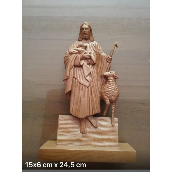 PATUNG UKIRAN YESUS HANDMADE DARI KAYU JATI
