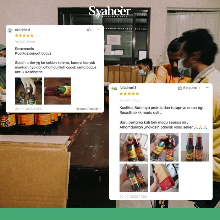 

(Good) SYAHEER HAGIA - 100% MADU MURNI, BEE POLLEN, ROYAL JELLY 360gr