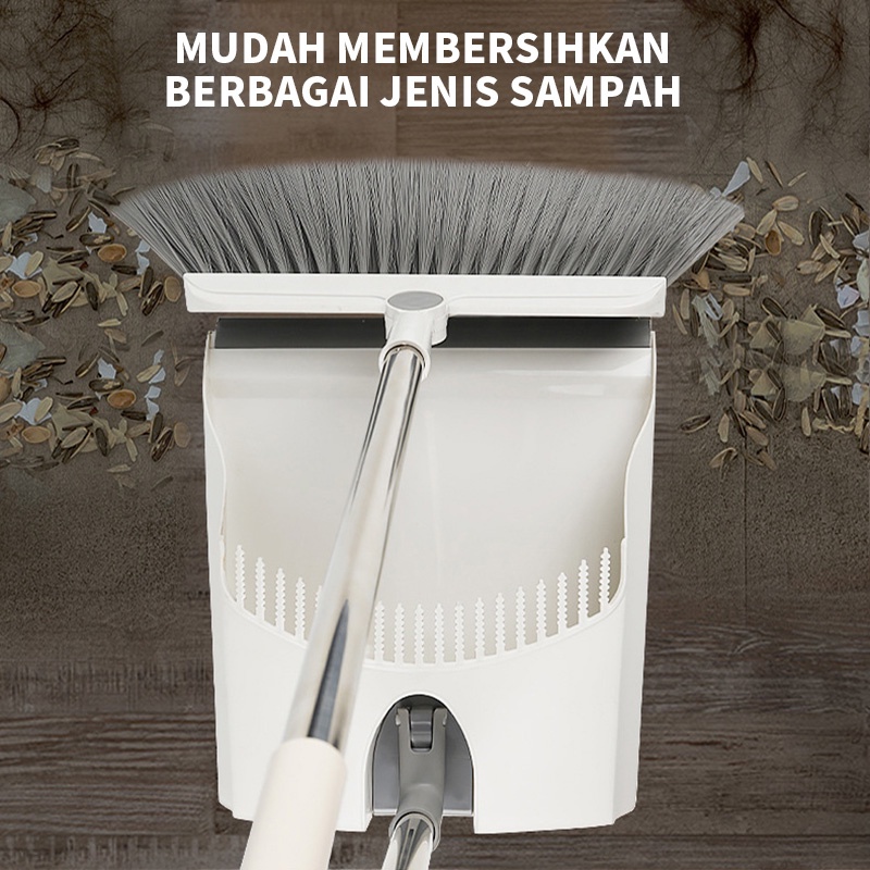 Premium Gm Bear Sapu Lantai Pengki Set Lipat 2053 - Broom Set Sapu Ijuk Alat Pembersih Lantai