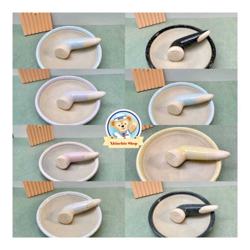 Unik Set Cobek Viral Keramik Estetik (Sudah Termasuk Ulekan)