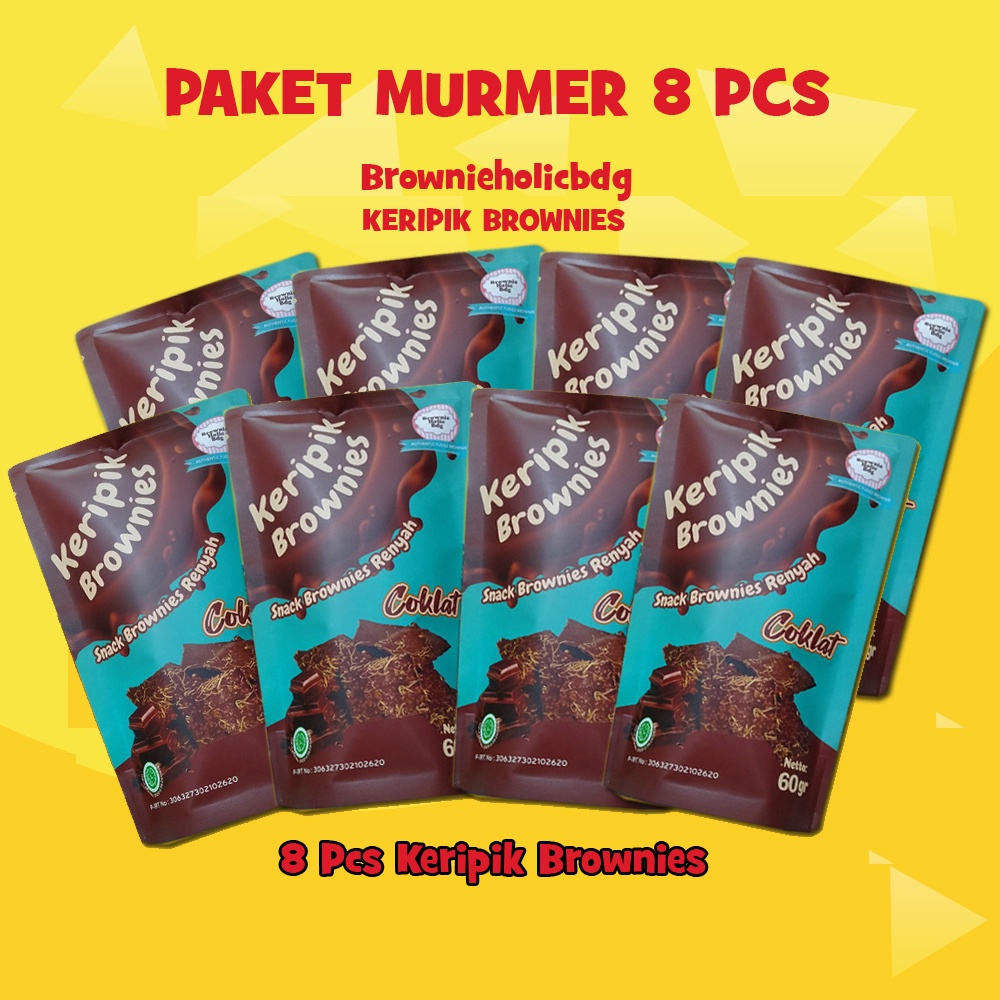 

HJ Paket 8 Bungkus Keripik Brownies Crispy Coklat Brownieholicbdg