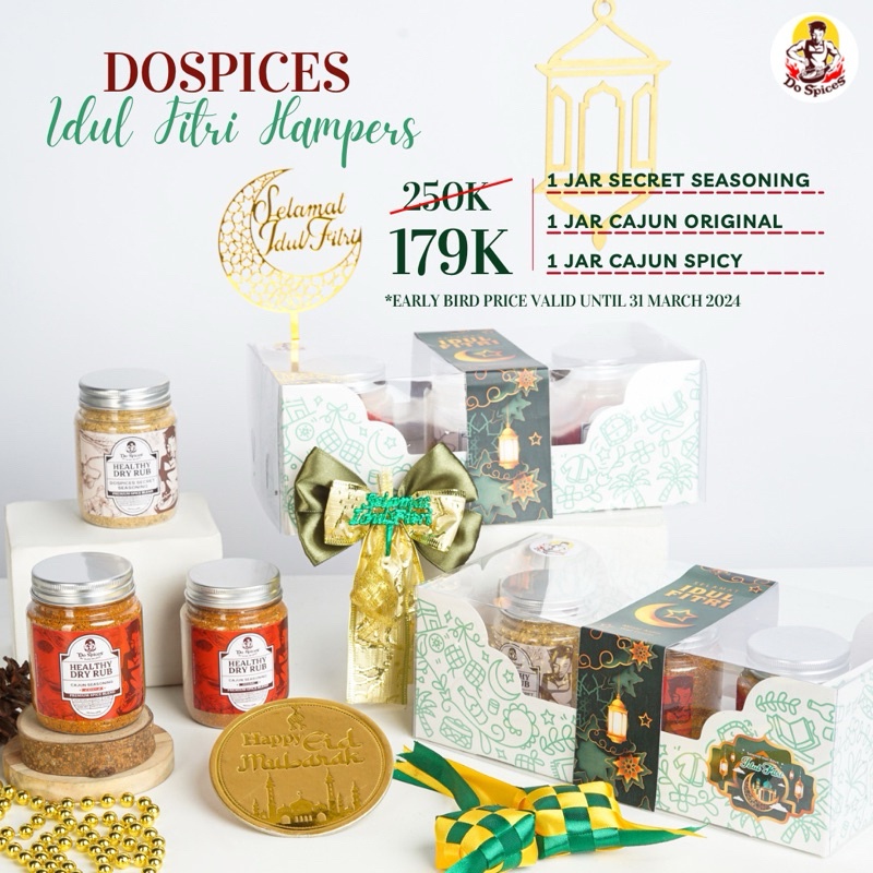 

HJ DOSPICES HAMPERS / GIFT BOX DOSPICES/HAMPERS LEBARAN BUNDLING 3 JAR HEALTHY DRY RUB