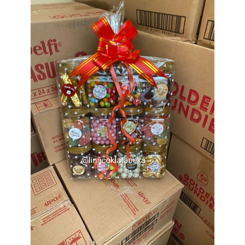 

HJ paket susun 12 toples coklat lagie