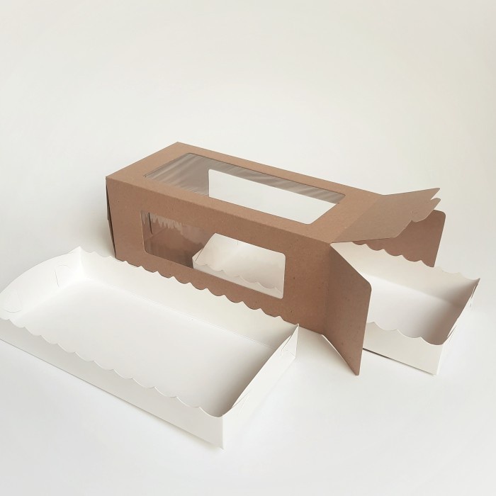 (Good) Dus kue box kue kotak kue bolu gulung box roll cake ukuran 22x12x10cm