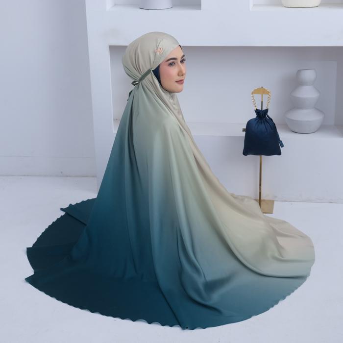 (Free Sajadah) Mukena Aleta 2 in 1 By Mahkota786 Mukena Sultan Sutra Silk Dewasa Remaja Mukenah