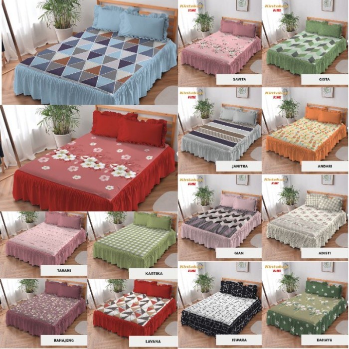 JTTOP SPREI REMPEL RUMBAI KINTAKUN KING SIZE 180X200 KINTAKUN RUMBAI 180X200