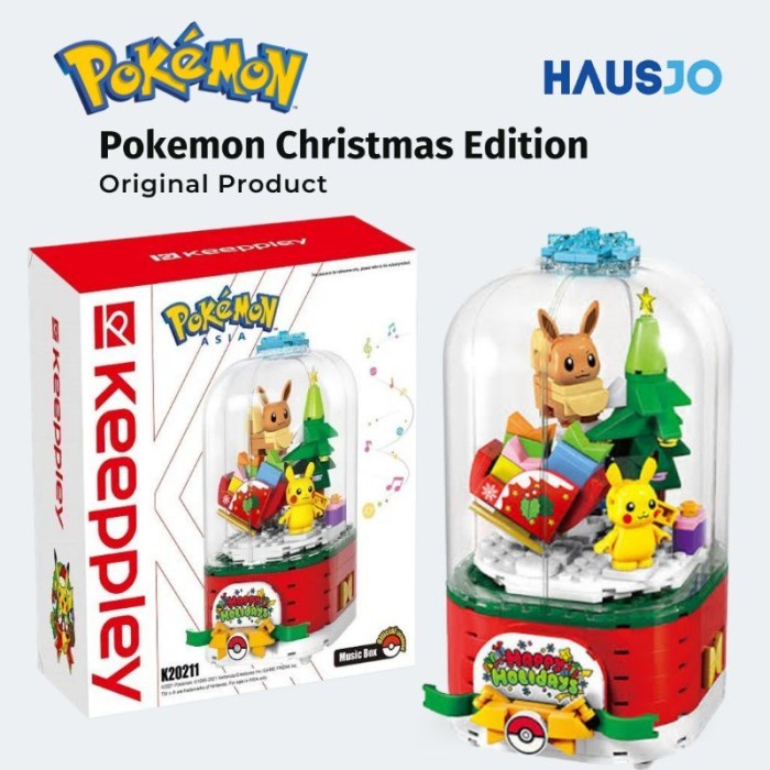 JTTOP POKEMON CHRISTMAS EDITION LEGO SET ORIGINAL PRODUCT + MUSIC BOX