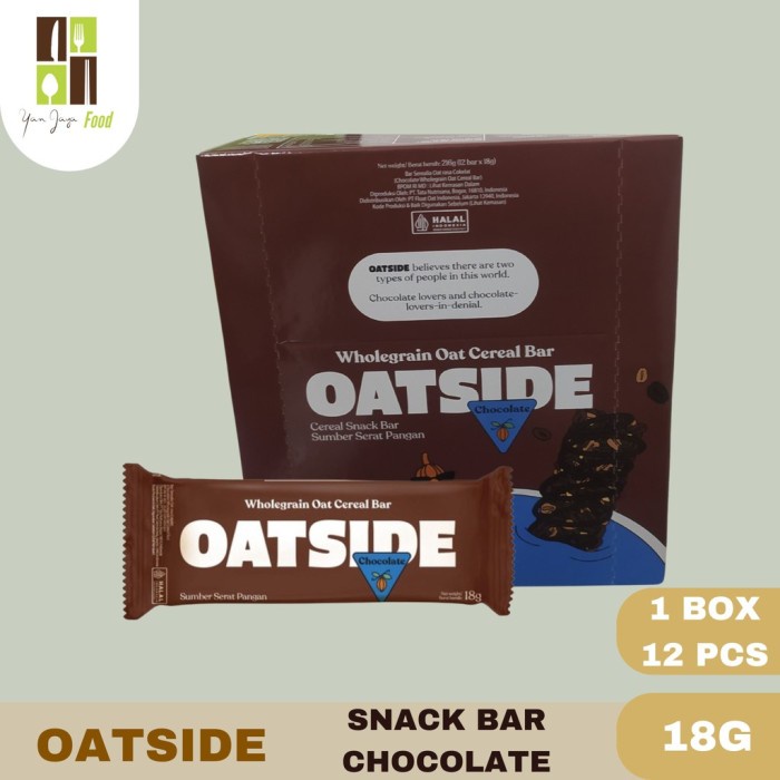 

Oatside Snack Bars / Cereal Snack Bar Rasa Peanut Butter / Chocolate 18G 1 BOX / 12 PCS