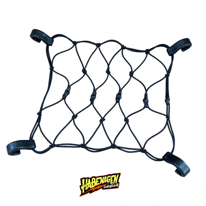 tali jaring pengikat ikat helm barang mantel motor bagasi MK HITAM