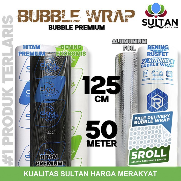 

pernakpernik- Plastic Bubble Wrap 125cmx50m BUBBLE WRAP BERWARNA DKMPLUS ROLL Murah
