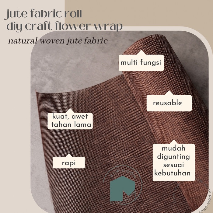 

pernakpernik- PER ROLL Kain Goni Pita Goni Jute Burlap natural dekorasi bunga craft