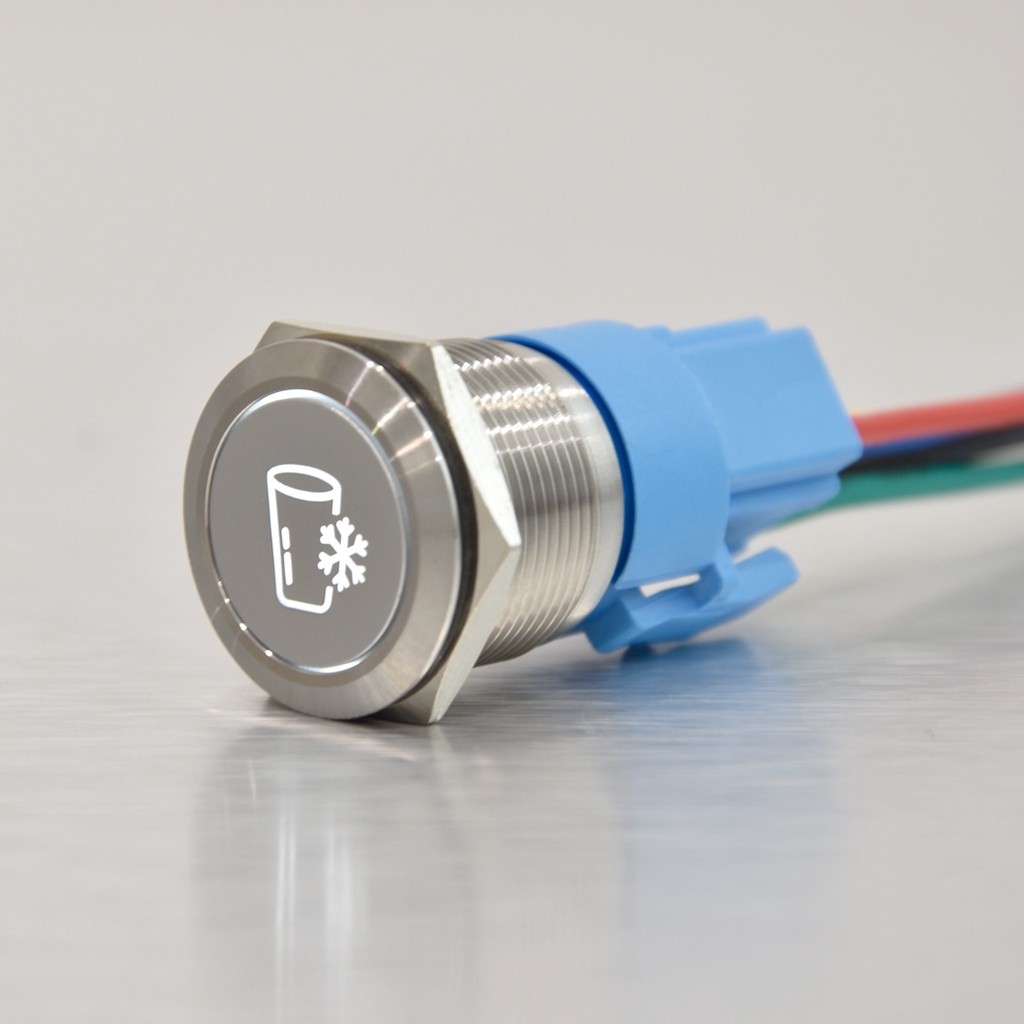 SALE ABILKEEN Customized Cold Cup Symbol Illuminate Metal Push Button 22MM Flat Head Push Button Swi