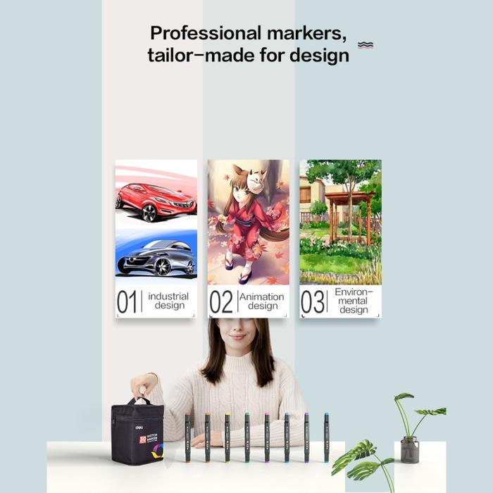 

FLASH SALE - DELI SKETCH MARKER 2 TIP E70806 40 WARNA SPIDOL MEWARNAI