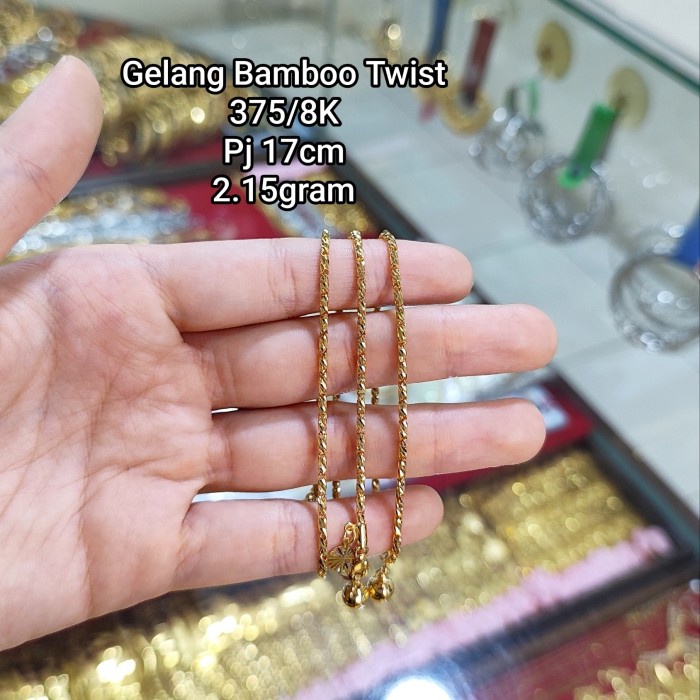 GELANG EMAS 375/8K GELANG EMAS MUDA GELANG EMAS VIRAL GELANG EMAS BAMBOO TWIST GELANG EMAS SIMPLE