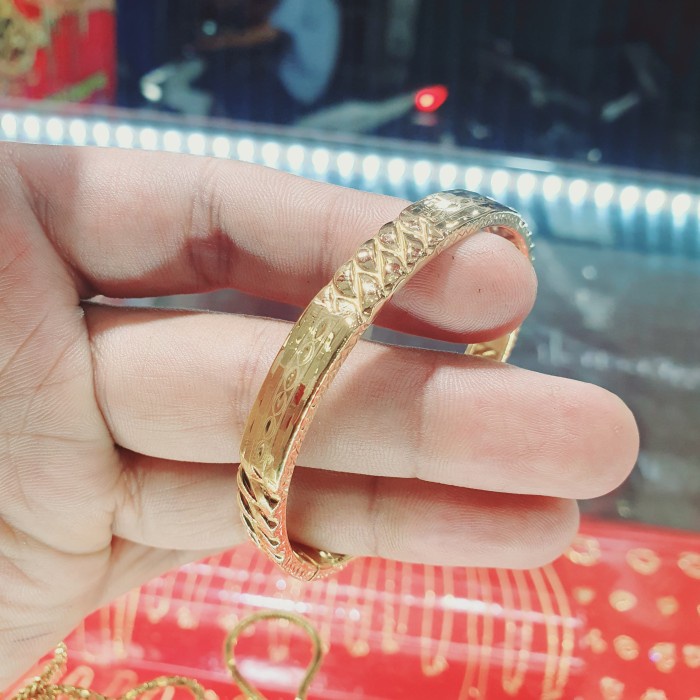 Gelang bulat keroncong emas asli model terbaru kadar 375