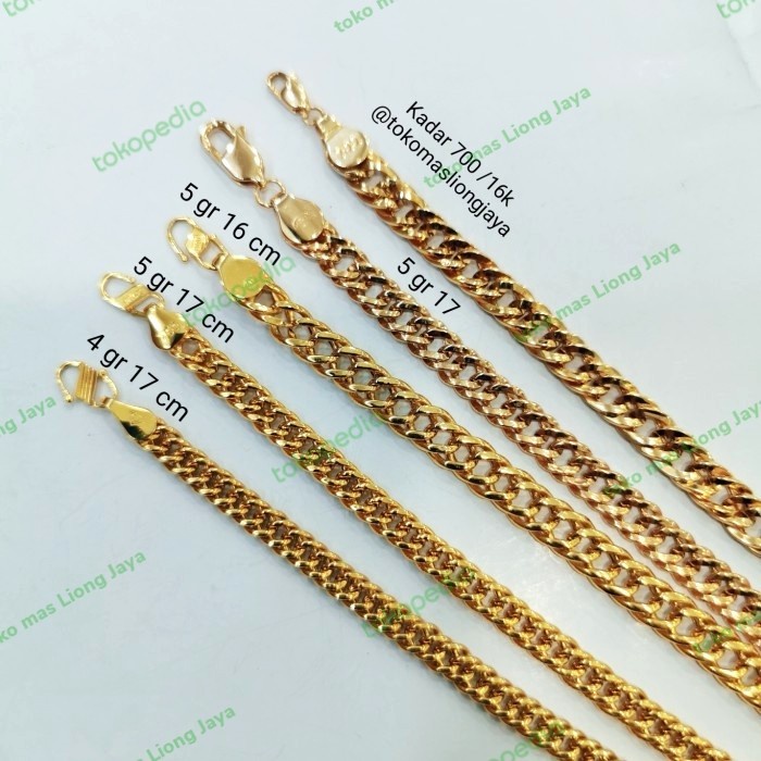 Gelang OVALE Permata/ Gelang Kristal/ Sisik Naga Emas Kadar 700/16K