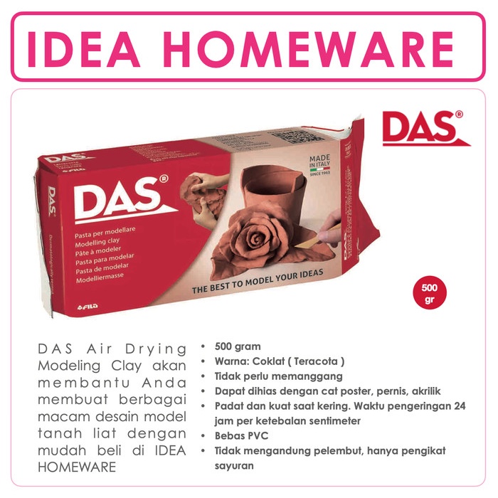 Promo Das Clay 500 Gr Coklat Tanah Liat Modelling Air Dry Clay Teracota Best Seller