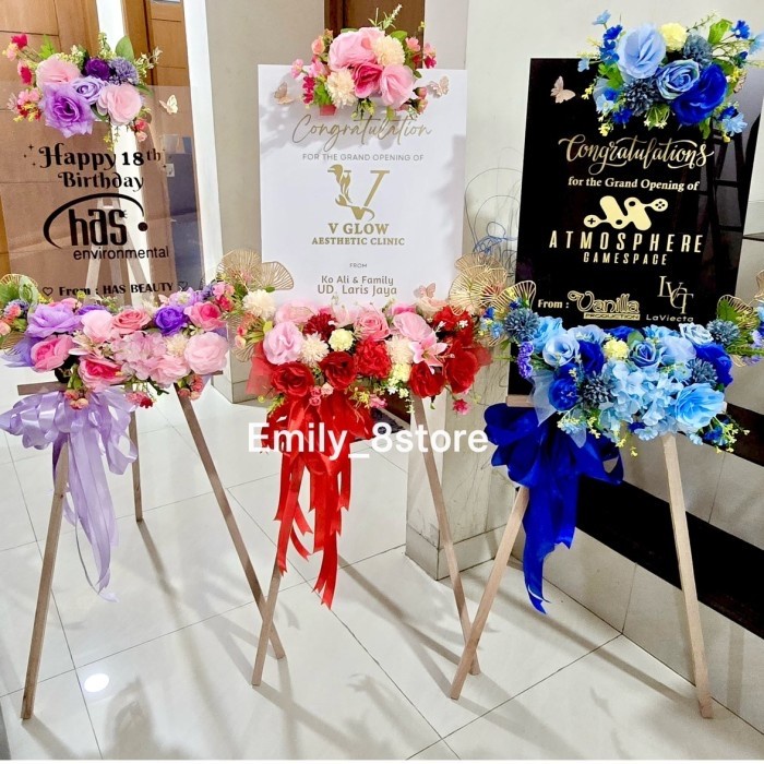 (READY) PAPAN BUNGA AKRILIK BLOOM BOX ACRYLIC CONGRATULATION GRAND OPENING BUNGA WISUDA BUKET WISUDA