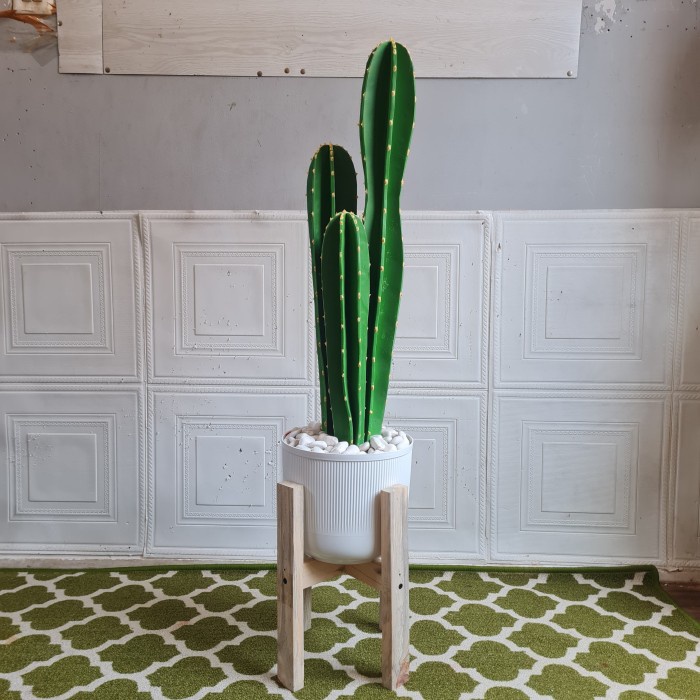 *TOP* DEKORASI BUNGA TANAMAN HIAS KAKTUS KOBOI BESAR ARTIFICIAL POT PLASTIK NORDIC