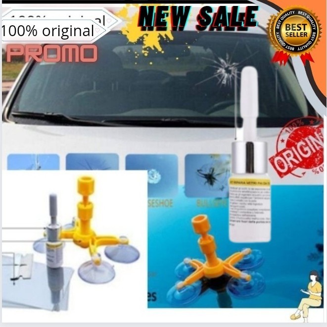 PREMIUM LEM KACA RETAK MOBIL LEM SERBAGUNA ORIGINAL Windshield Repair Kit Gla