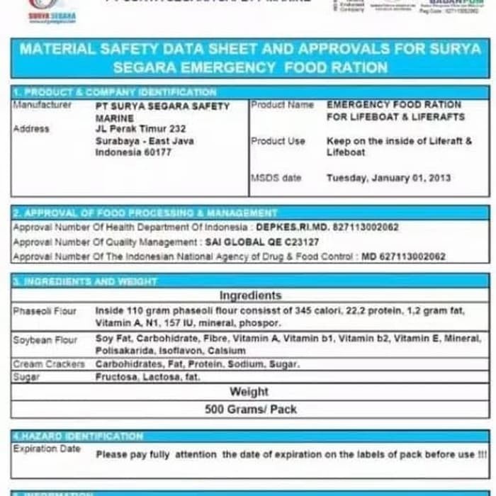 

(Good) Ransum Makanan Darurat Survival Food