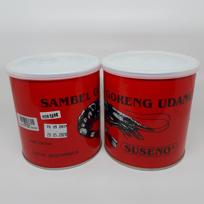

Sambal Goreng Udang Gurih Suseno Lampung 250 Gr Non Cabe Pedas Kaleng